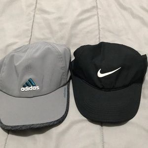 Nike and Adidas workout hats.